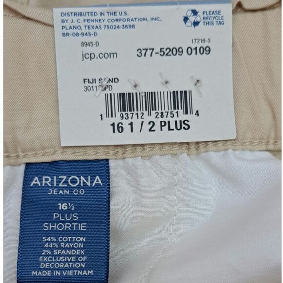 Arizona Jean Co. Size 16 1/2 Plus Girls Shorts Tan NWT - Picture 4 of 4